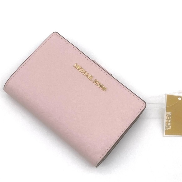 Michael Kors Medium Bifold Zip Chain Wallet Powder Blush (NWT) - Picture 7 of 8